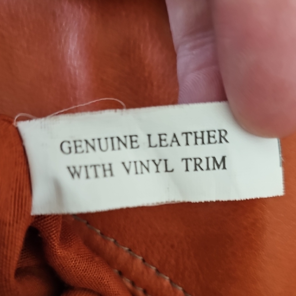 Vintage Elegant Orange genuine Leather Shoulder Bag multi compartments soft - Picture 13 of 14